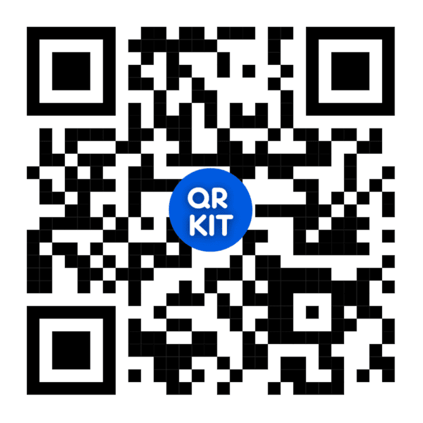 QR code with the QRKIT logo in the center