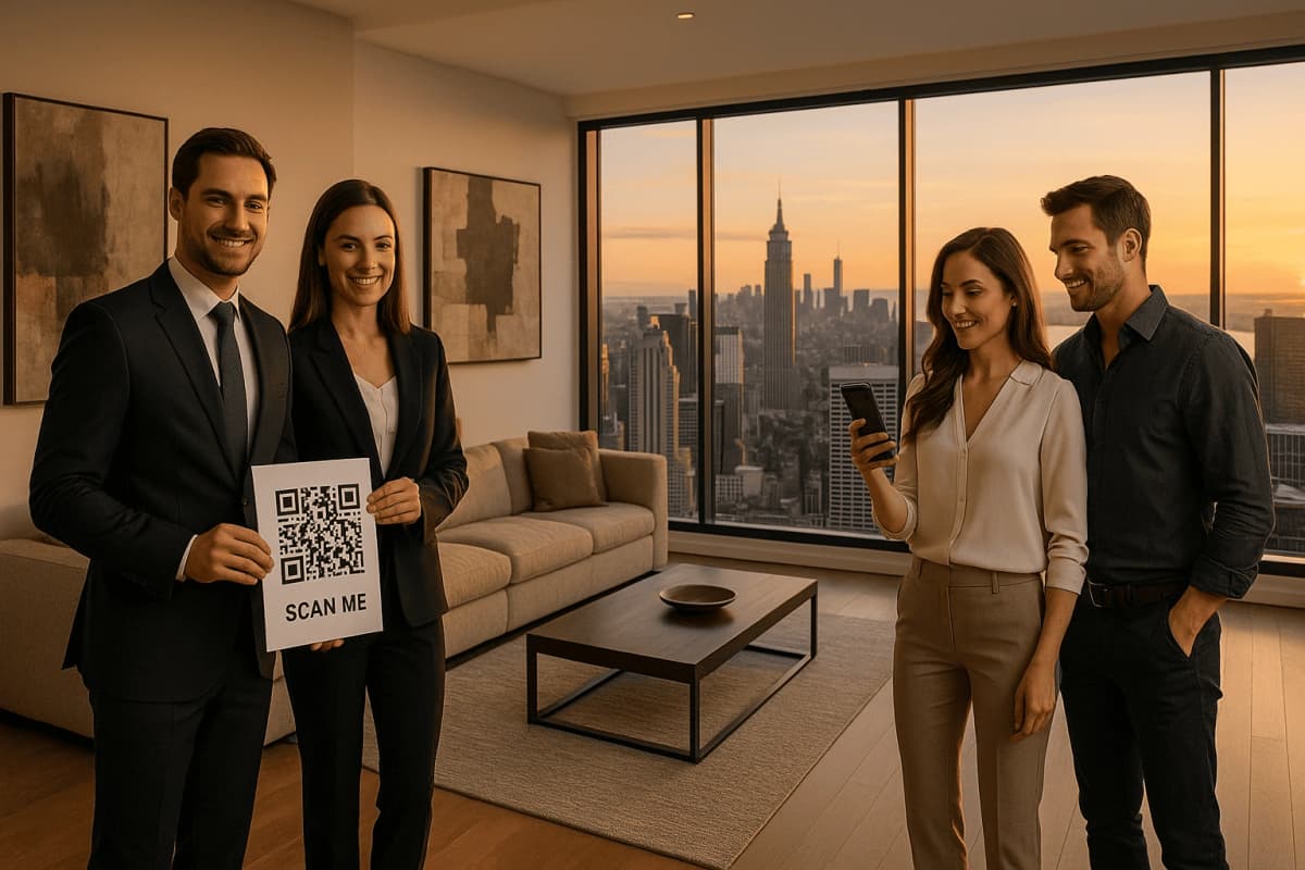 Real estate agents using QR codes for property marketing and client engagement