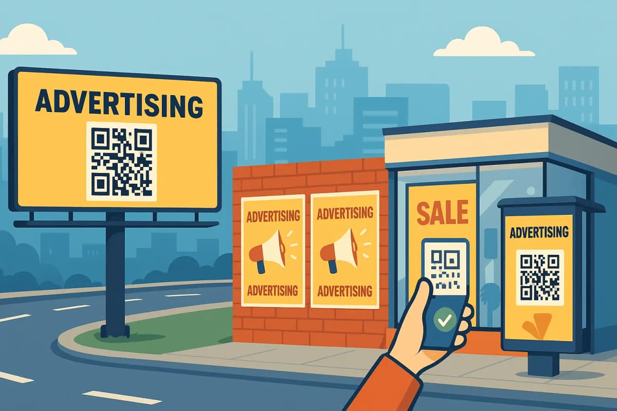 Billboard with QR code showing high-visibility marketing campaign