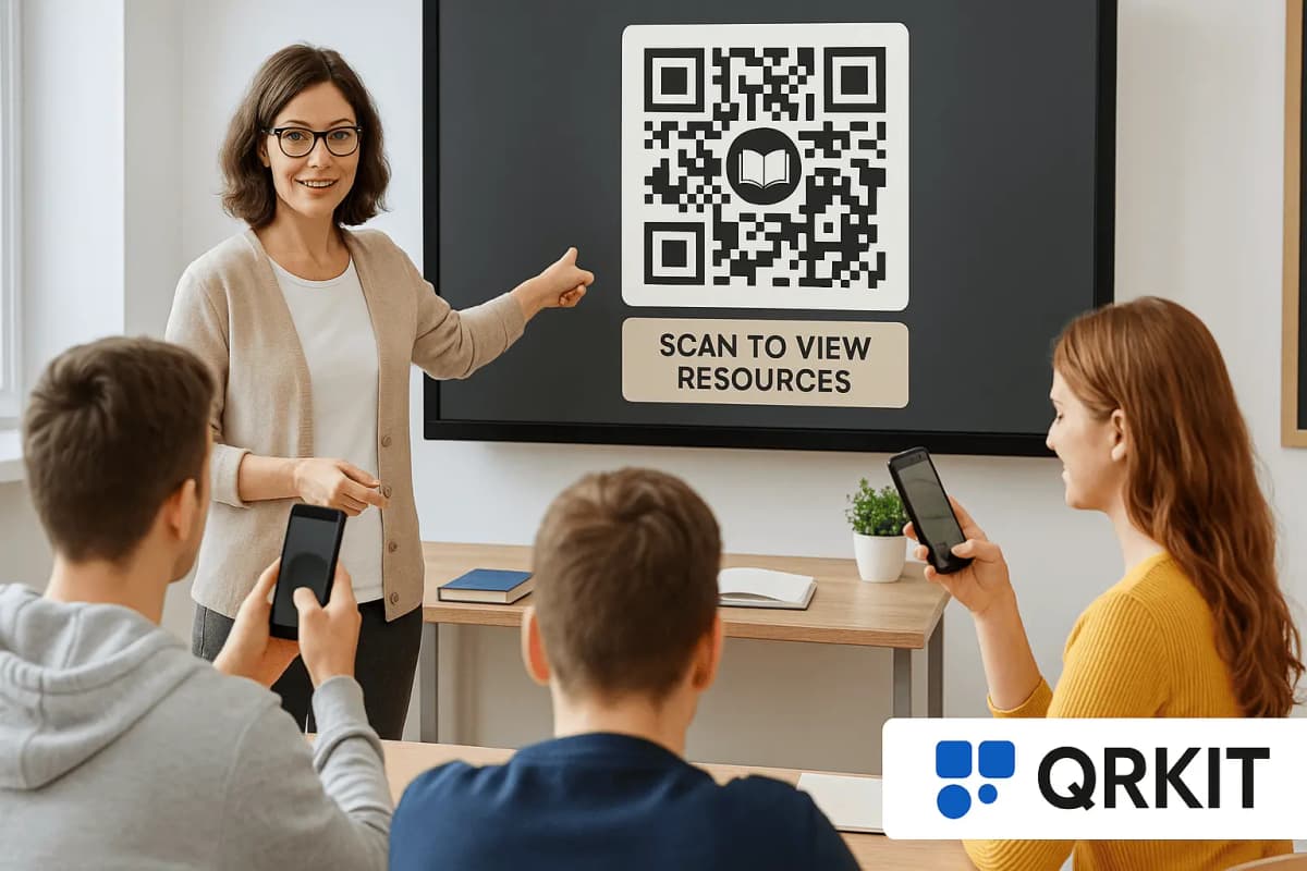 Education QR code example showing classroom learning integration